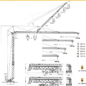 foto 35-43m/6t věž jeřáb Liebherr 63K